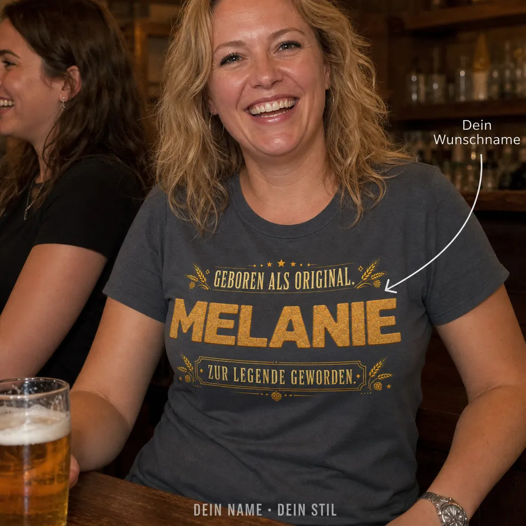 Personalisiertes Original T-Shirt mit Namen - Geboren, um echt zu sein