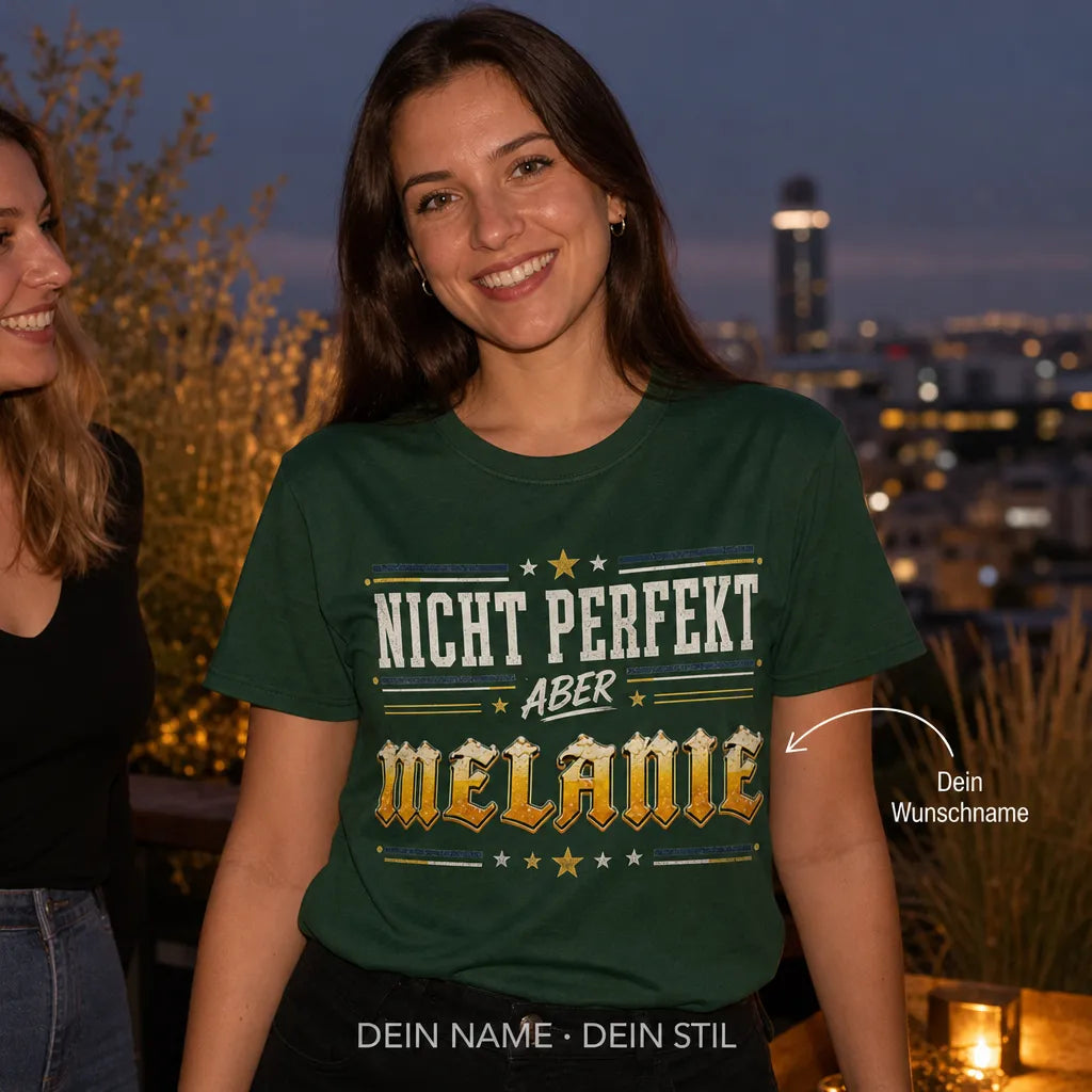 Personalisiertes Spruch T-Shirt mit Namen - Ich bin die Lösung