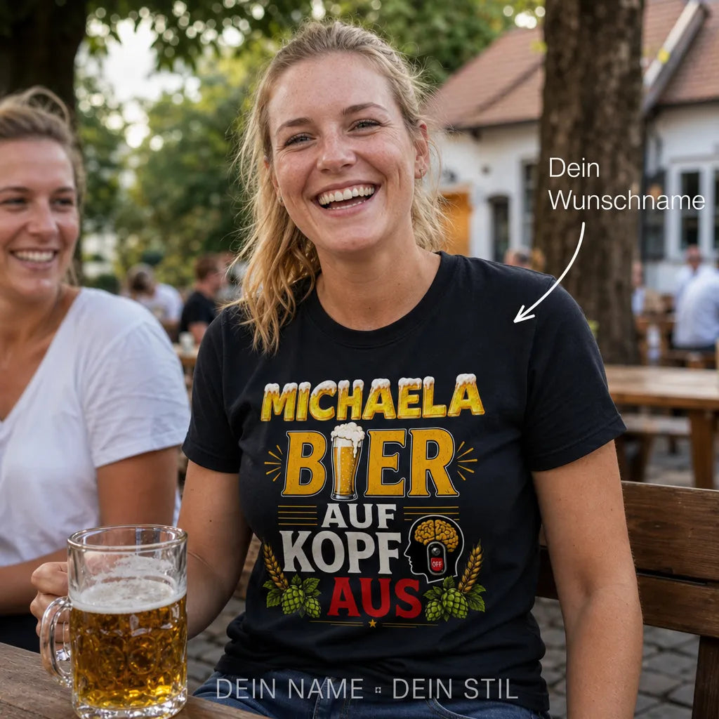 Personalisiertes Bier T-Shirt mit Namen - Egal, was die Frage war