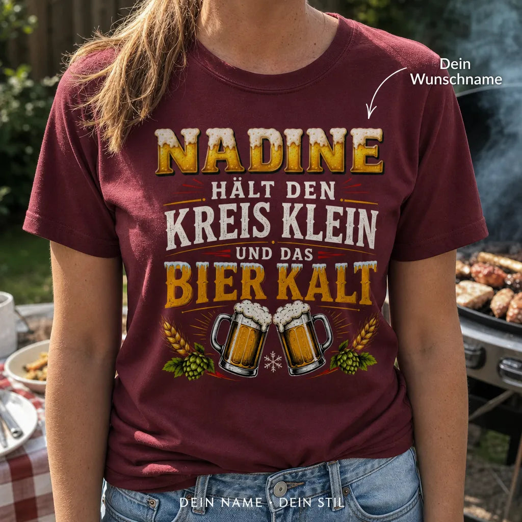 Personalisiertes Bier T-Shirt mit Namen - Dein Name, dein Bier