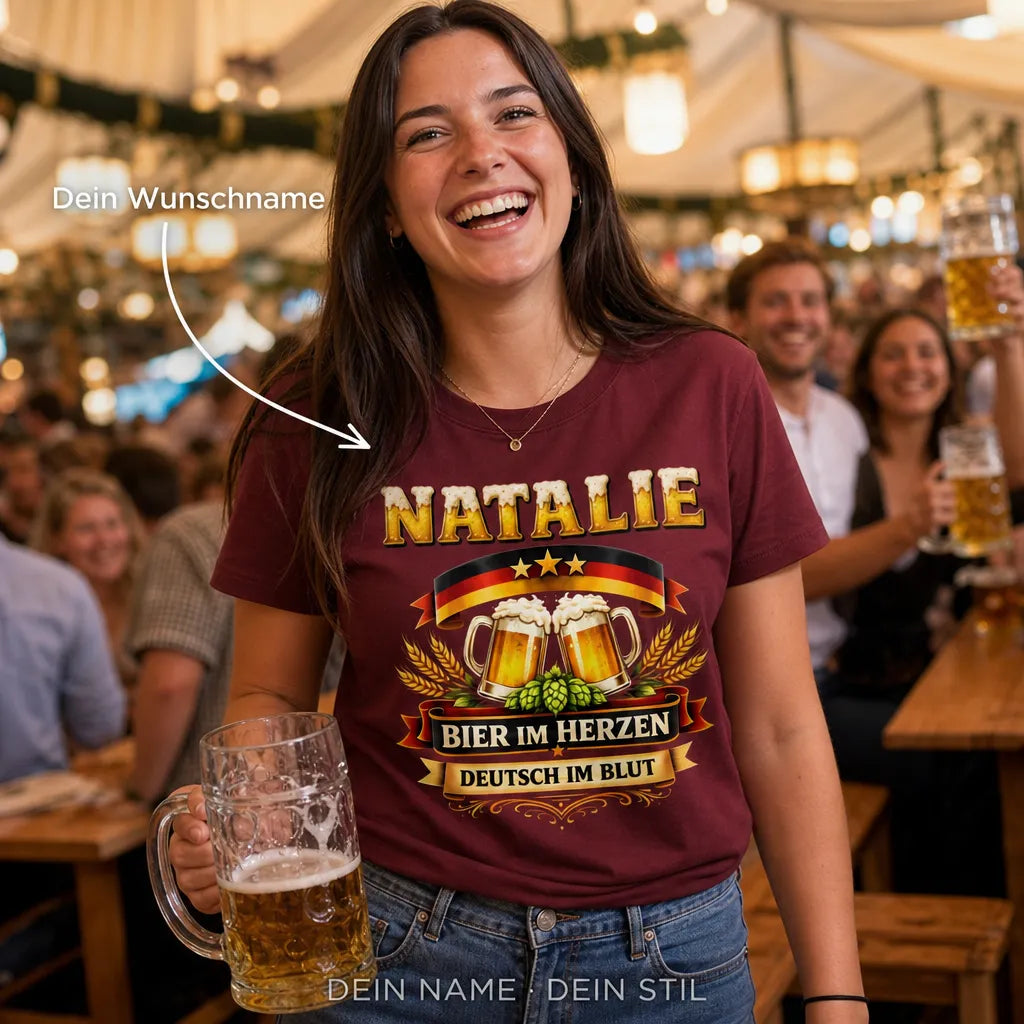 Personalisiertes Oktoberfest T-Shirt mit Namen - Für das beste Saufteam