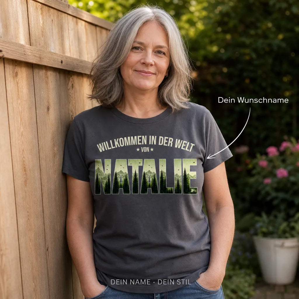 Personalisiertes Natur T-Shirt mit Namen - Ich bin die Lösung