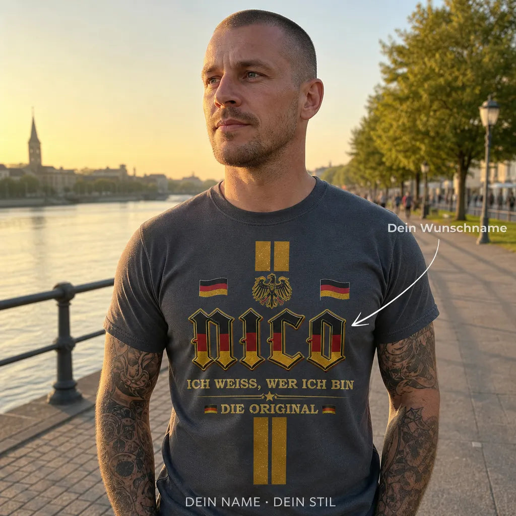 Personalisiertes Deutschland T-Shirt mit Namen - Stolz und unvergleichlich