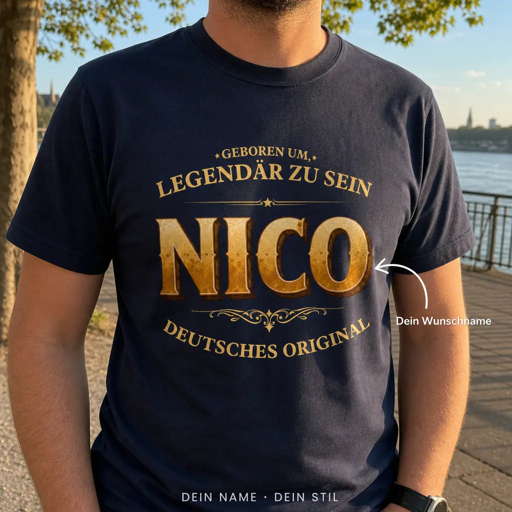 Personalisiertes Legende Deutschland T-Shirt mit Namen - Geboren um legendär zu sein