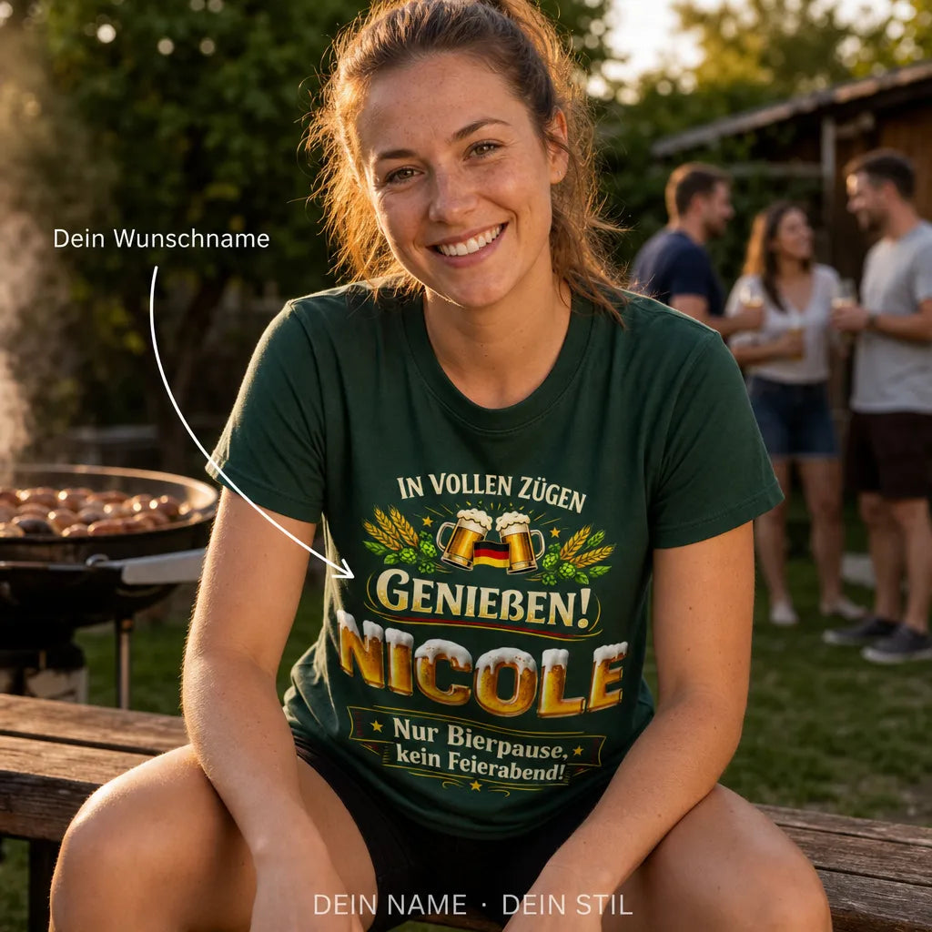 Personalisiertes Bier T-Shirt mit Namen - Trinkt nicht immer... doch.