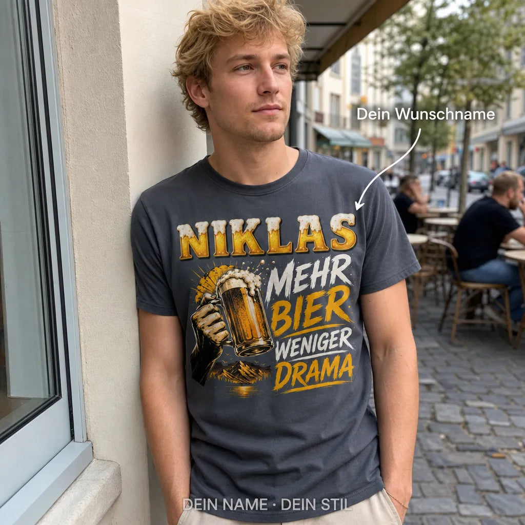 Personalisiertes Bier T-Shirt mit Namen - Mein Bier gehört mir
