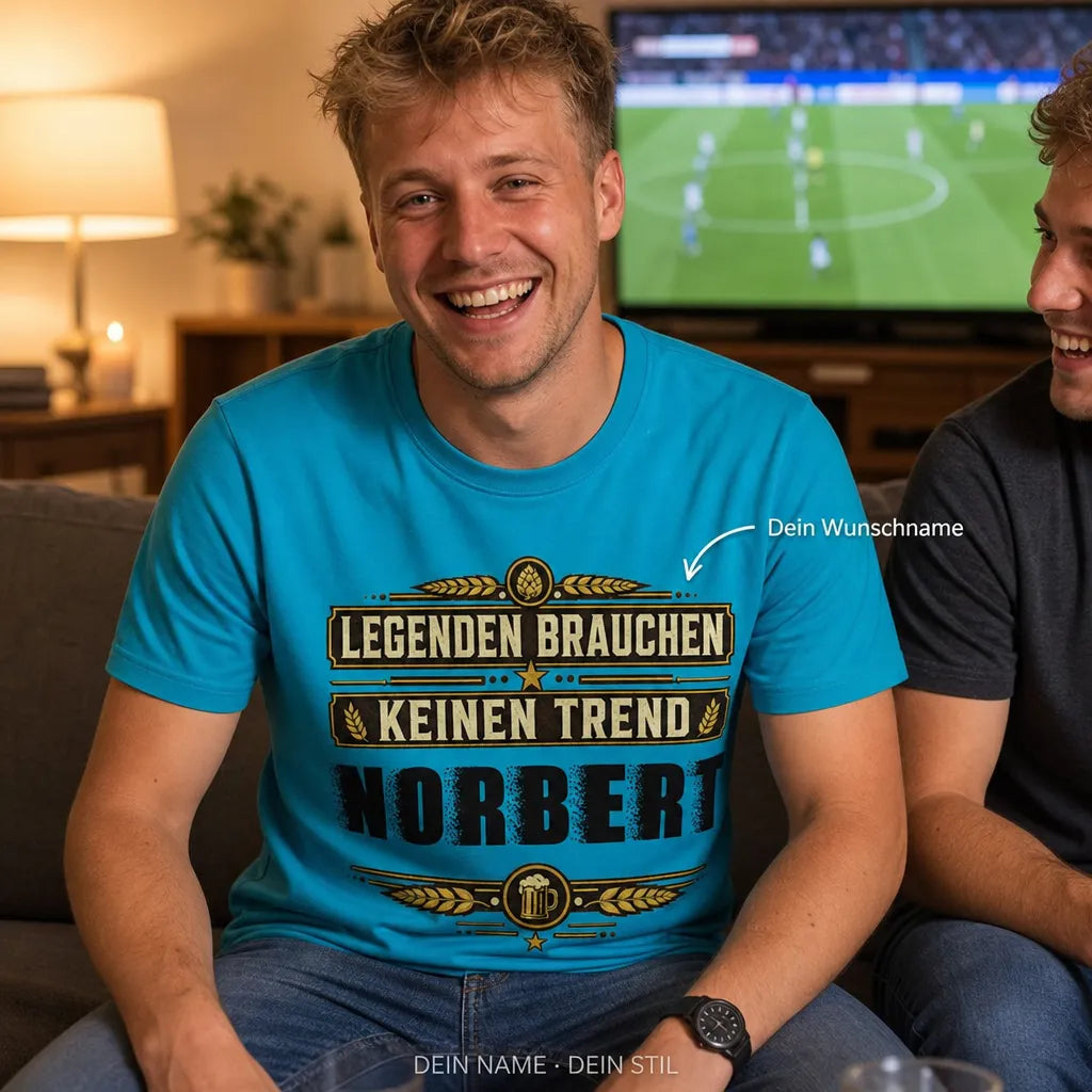 Personalisiertes Fußball T-Shirt mit Namen - Wenig Worte, Viel Echt