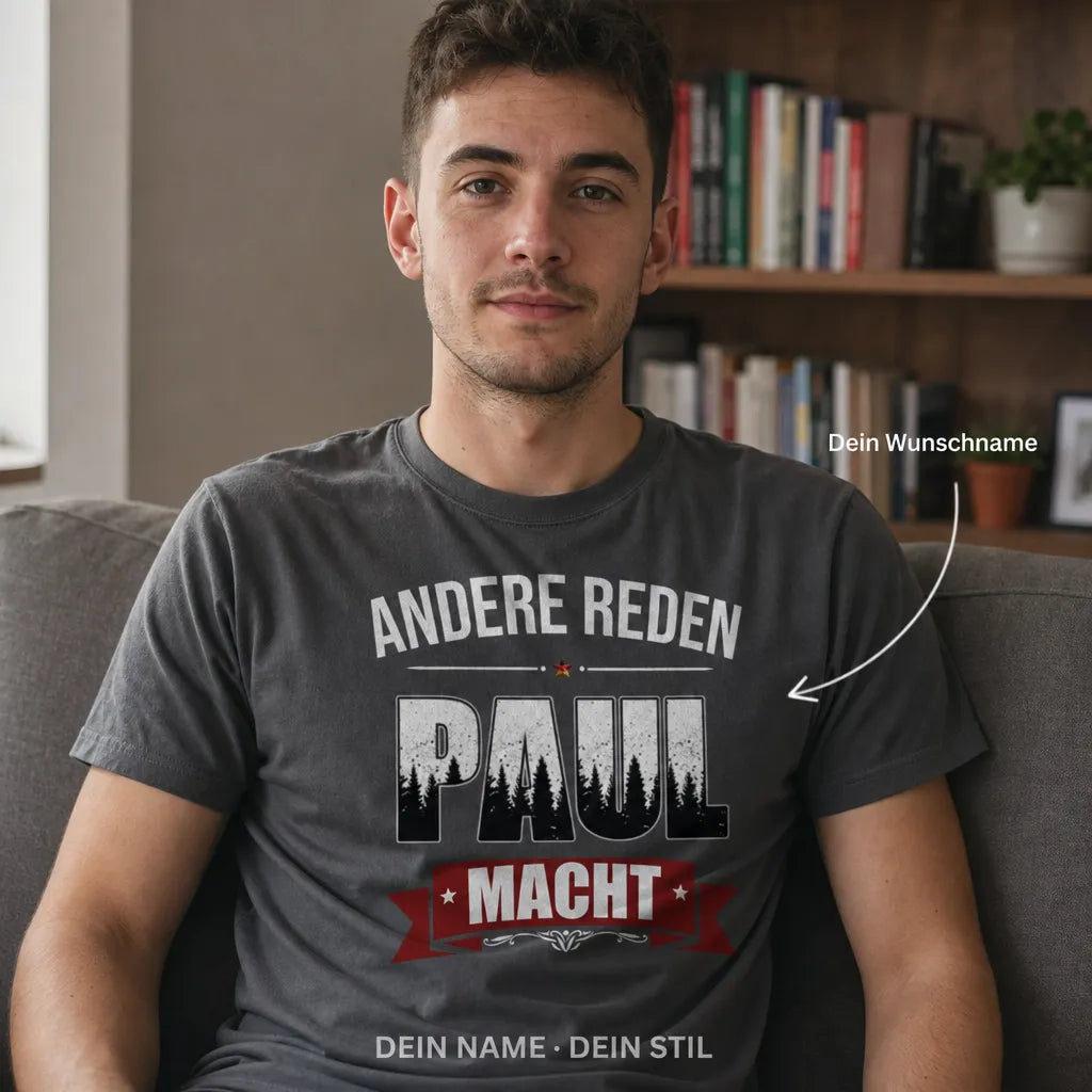 Personalisiertes Spruch T-Shirt mit Namen - Bleib ruhig, ich regelts