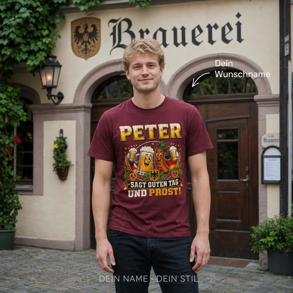 Personalisiertes Bier T-Shirt mit Namen - Schlüssel zu meinem Herzen