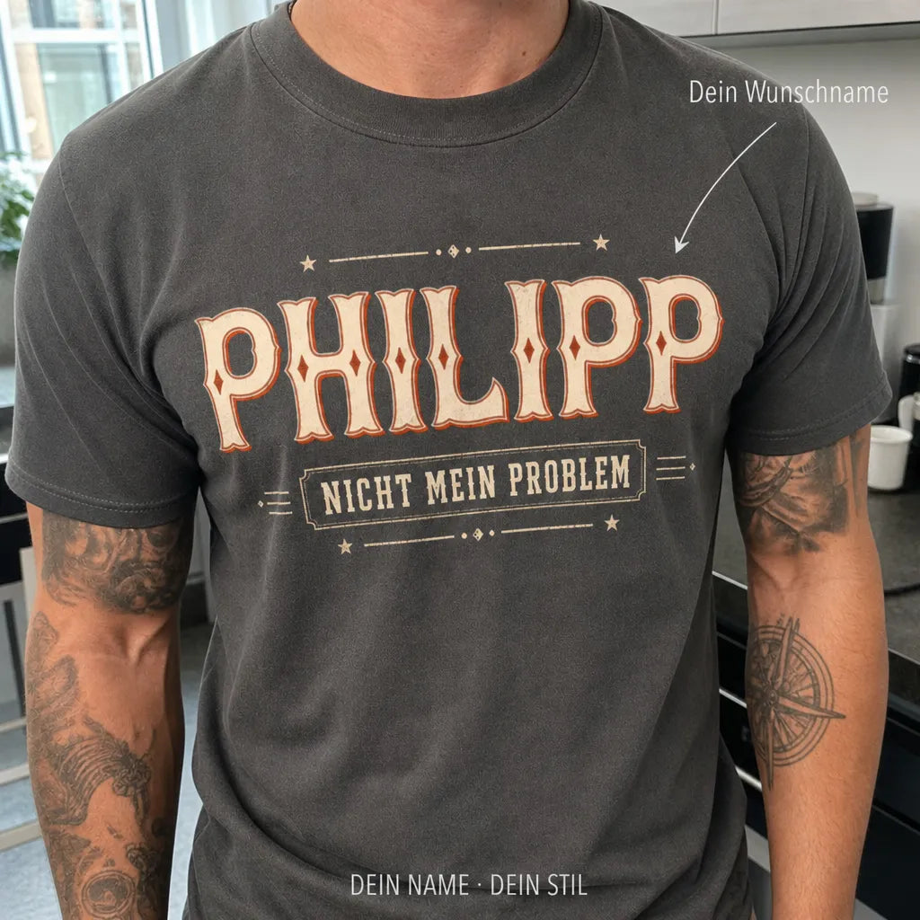 Personalisiertes Spruch T-Shirt mit Namen - Nicht mein Problem!