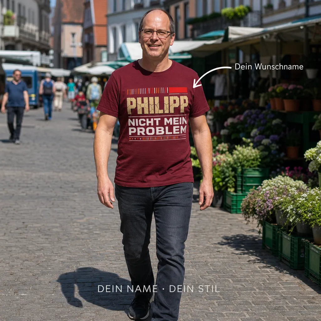 Personalisiertes Spruch T-Shirt mit Namen - Ich bin die Lösung