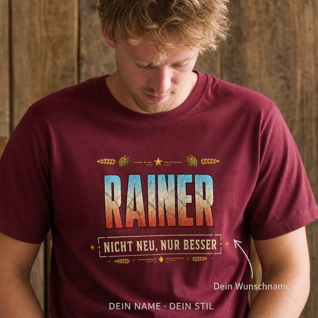 Personalisiertes Spruch T-Shirt mit Namen - Bleib ruhig, ich denk nach