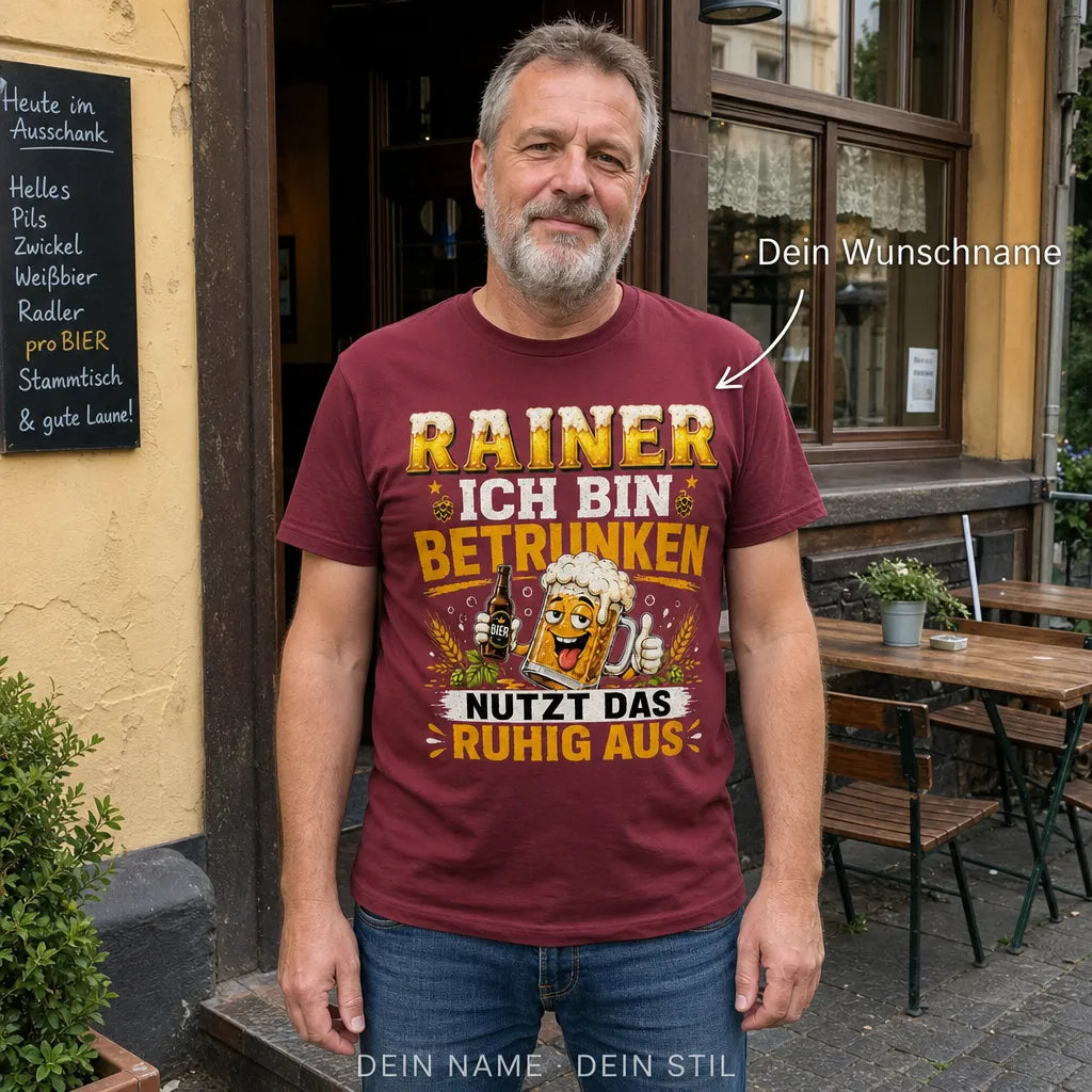 Personalisiertes Bier T-Shirt mit Namen - Gemüse, das ich mag