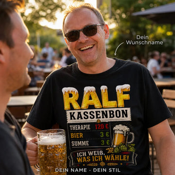 Personalisiertes Bier T-Shirt mit Namen - Ich weiß, was ich wähle!