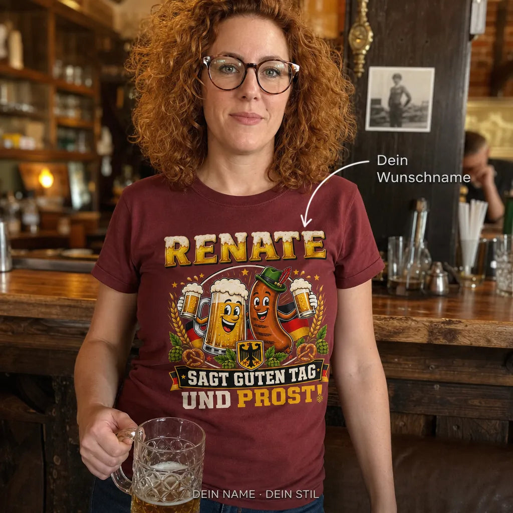 Personalisiertes Fußball Bier T-Shirt mit Namen - Die Kurve, Bier, Mein Leben