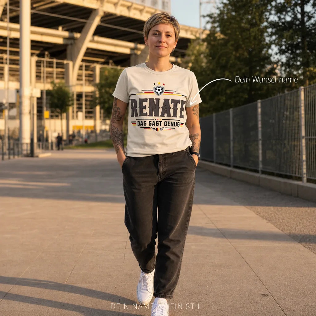 Personalisiertes Fußball Deutschland T-Shirt mit Namen - Das sagt genug