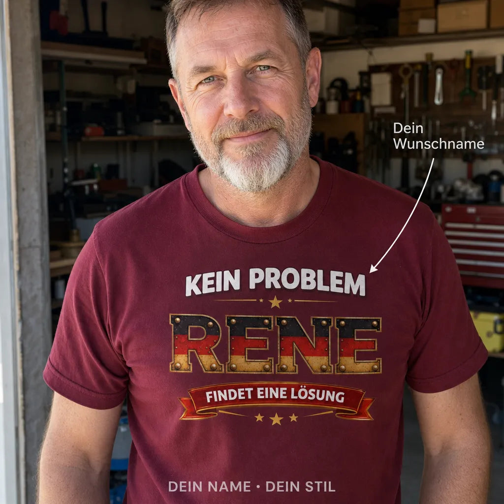 Personalisiertes Deutschland T-Shirt mit Namen - Bleib Ruhig, sie regelt das
