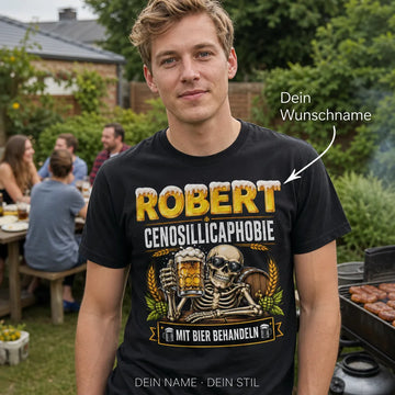 Personalisiertes Bier T-Shirt mit Namen - Mit Bier behandeln