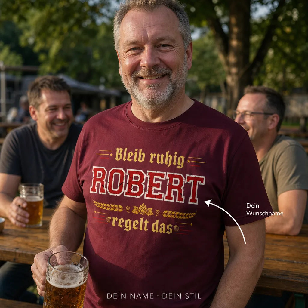 Personalisiertes Fußball Bier T-Shirt mit Namen - Das sagt genug