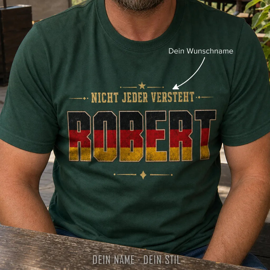 Personalisiertes Deutschland T-Shirt mit Namen - Ruhig. Aber gefährlich.