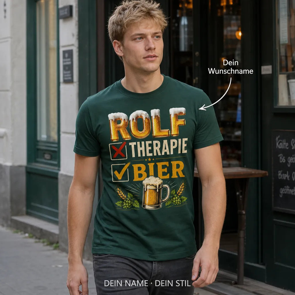 Personalisiertes Bier T-Shirt mit Namen - Dein Name, dein Bier