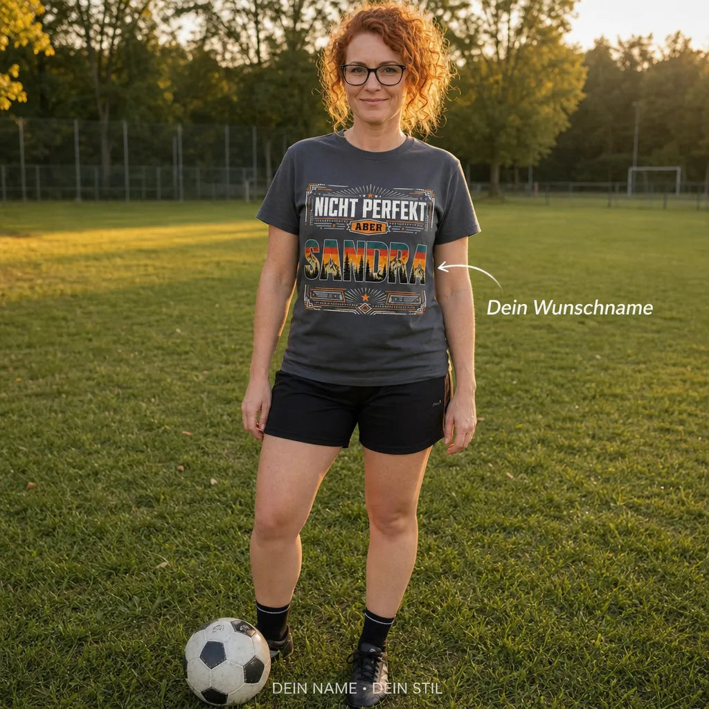 Personalisiertes Fußball Deutschland T-Shirt mit Namen - Andere reden, du triffst