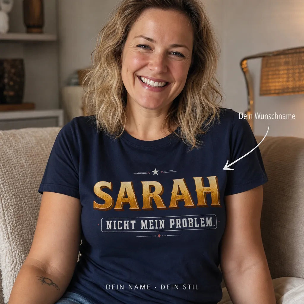 Personalisiertes Spruch T-Shirt mit Namen - Nicht mein Problem!