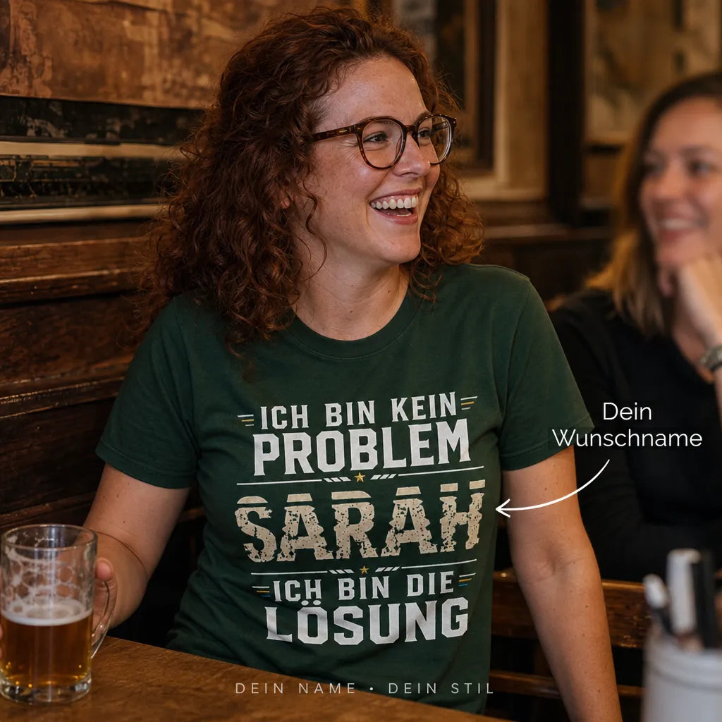 Personalisiertes Humor T-Shirt mit Namen - Bleib ruhig, ich denk nach