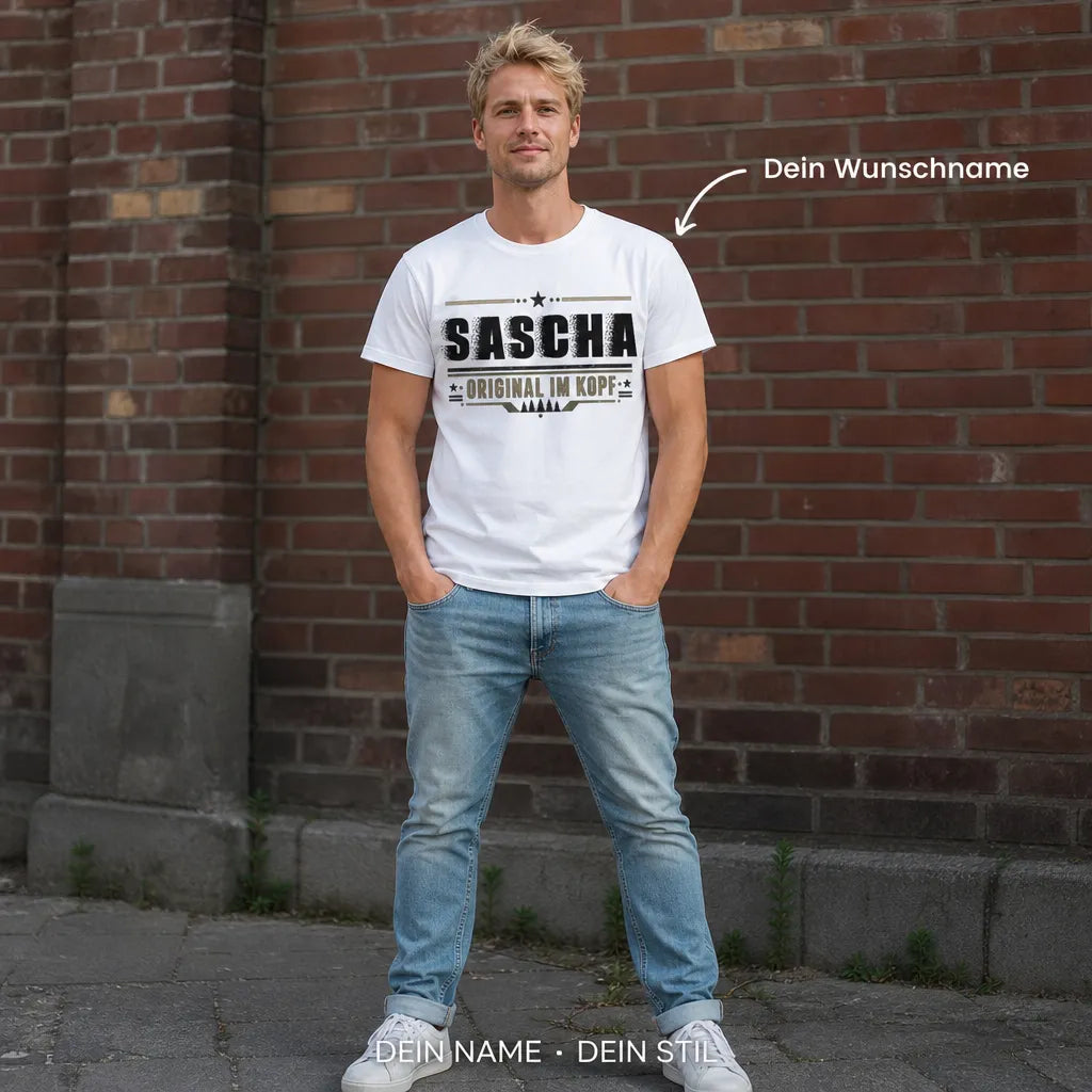 Personalisiertes Natur Outdoor T-Shirt mit Namen - Original im Kopf