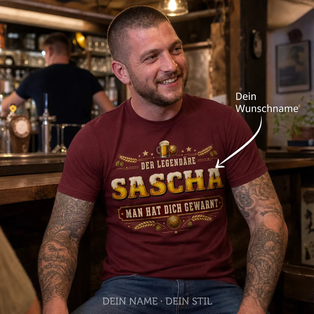 Personalisiertes Bier Legende T-Shirt mit Namen - Eine Legende, ein Original