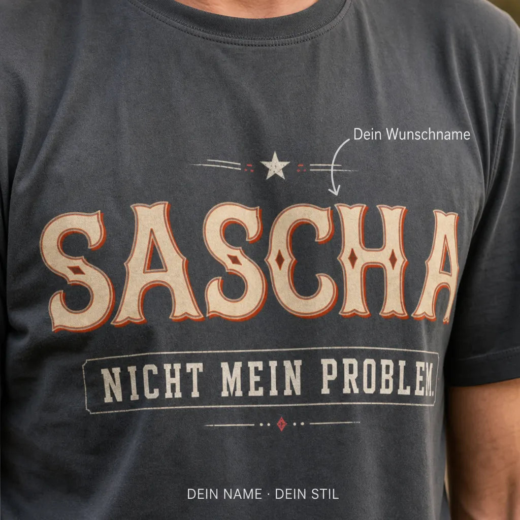 Personalisiertes Spruch T-Shirt mit Namen - Nicht mein Problem!