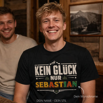 Personalisiertes Outdoor T-Shirt mit Namen - Kein Glück, nur du!