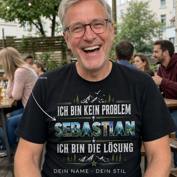 Personalisiertes Natur T-Shirt mit Namen - Ich bin die Lösung