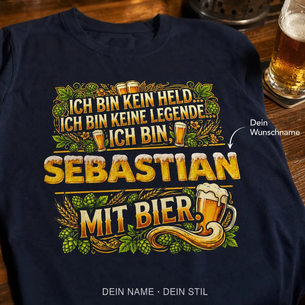 Personalisiertes Bier T-Shirt mit Namen - Nur Bier und du reichen