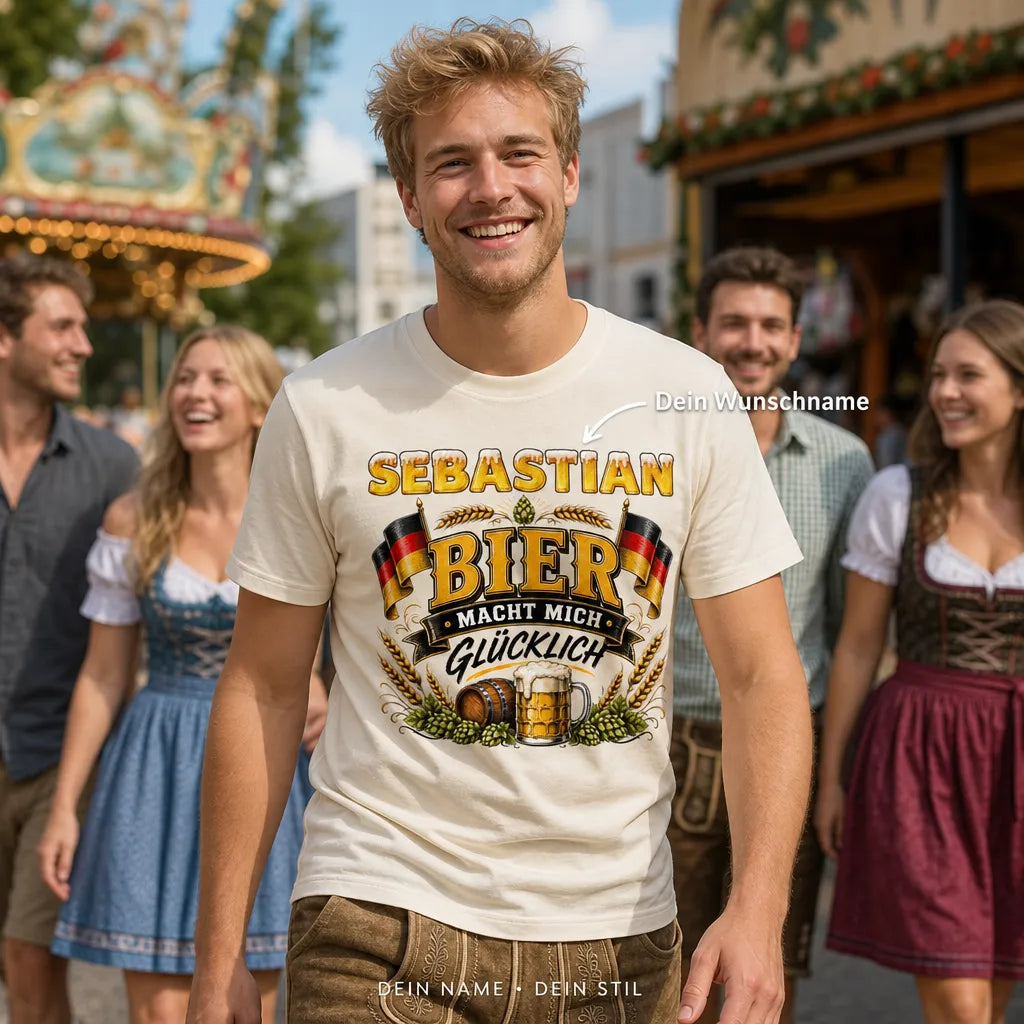 Personalisiertes Bier T-Shirt mit Namen - Keine Ahnung, warum!