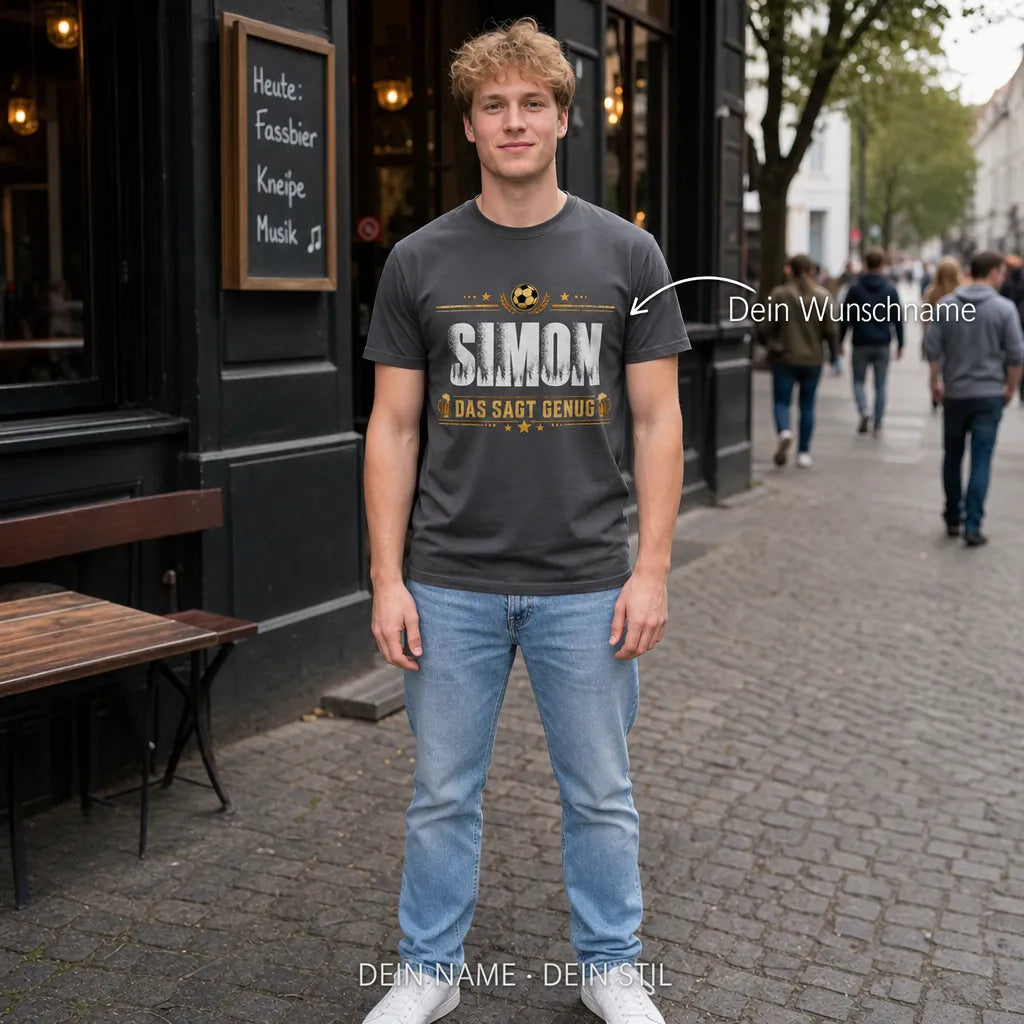 Personalisiertes Fußball Deutschland T-Shirt mit Namen - Nicht perfekt, aber leidenschaftlich