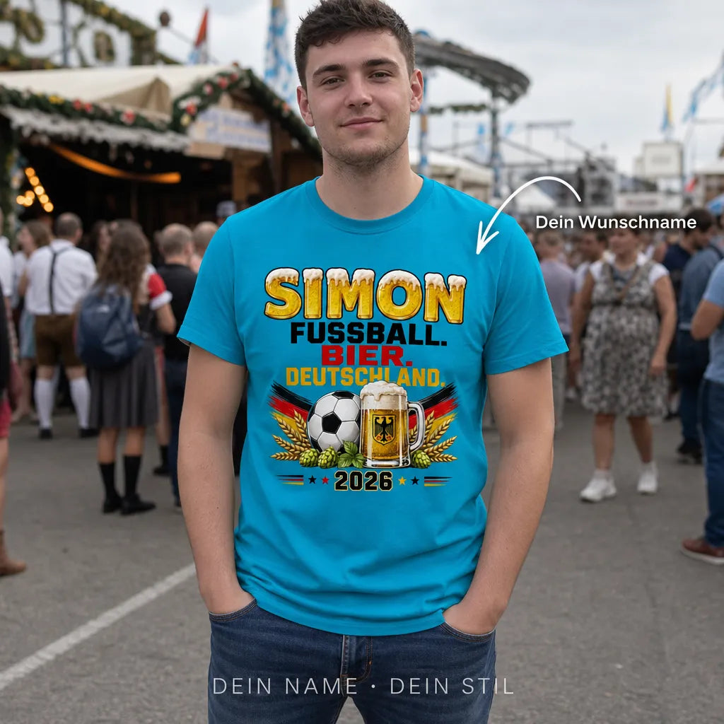 Personalisiertes Bier T-Shirt mit Namen - Göttlich. Erfrischend. Legendär.