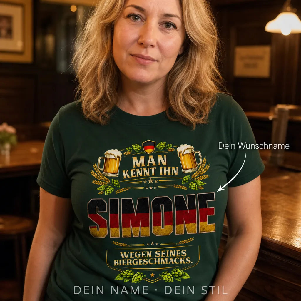 Personalisiertes Oktoberfest T-Shirt mit Namen - Nur du und gutes Bier