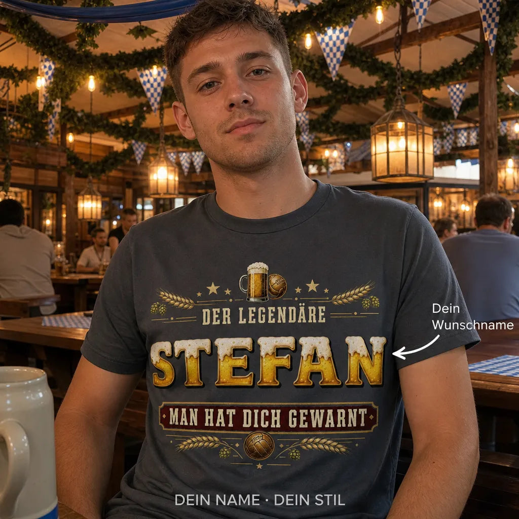Personalisiertes Oktoberfest T-Shirt mit Namen - O'zapft is, ich bin bereit