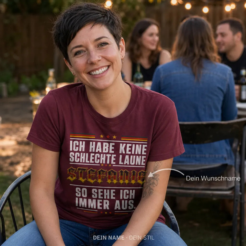 Personalisiertes Deutschland T-Shirt mit Namen - Nicht perfekt, aber deutsch