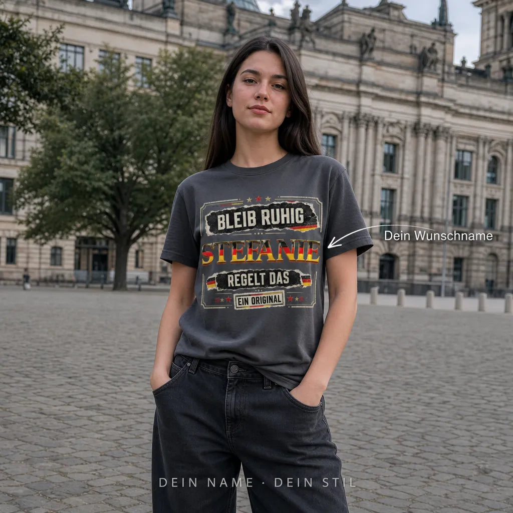 Personalisiertes Deutschland T-Shirt mit Namen - Stolz und Ehre tragen