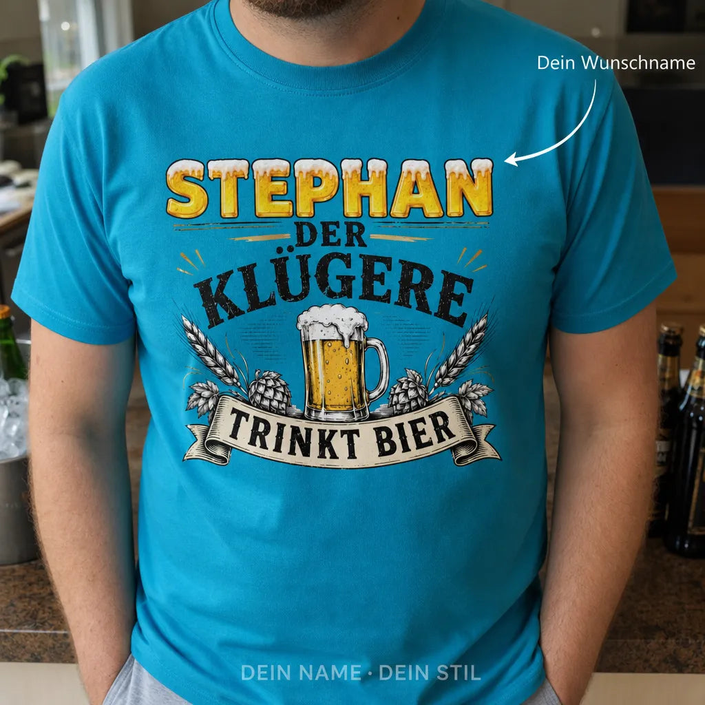 Personalisiertes Bier T-Shirt mit Namen - Kaltstellen zählt als Sport