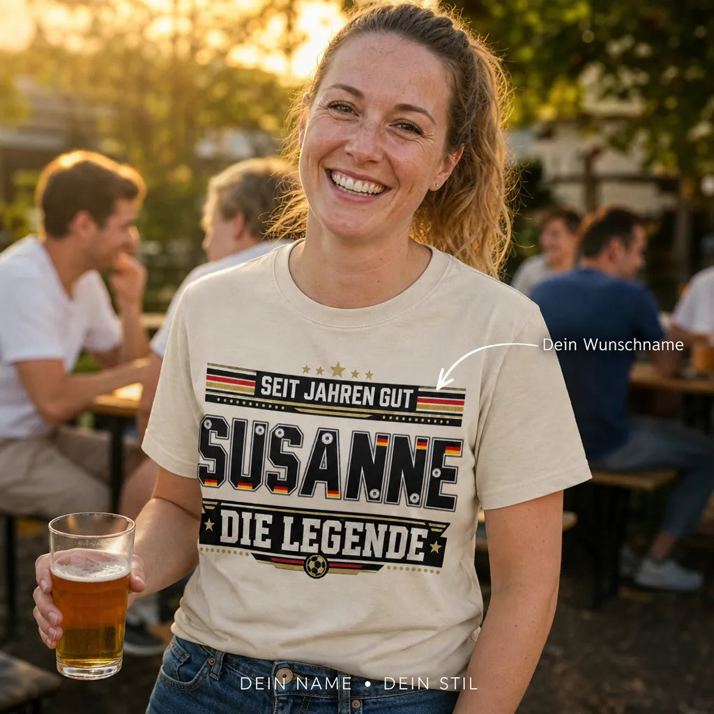 Personalisiertes Fußball Deutschland T-Shirt mit Namen - Seit Jahren die Legende