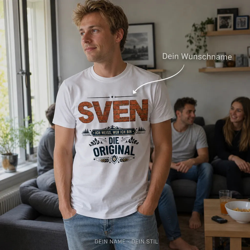 Personalisiertes Original T-Shirt mit Namen - Ich weiß, wer ich bin