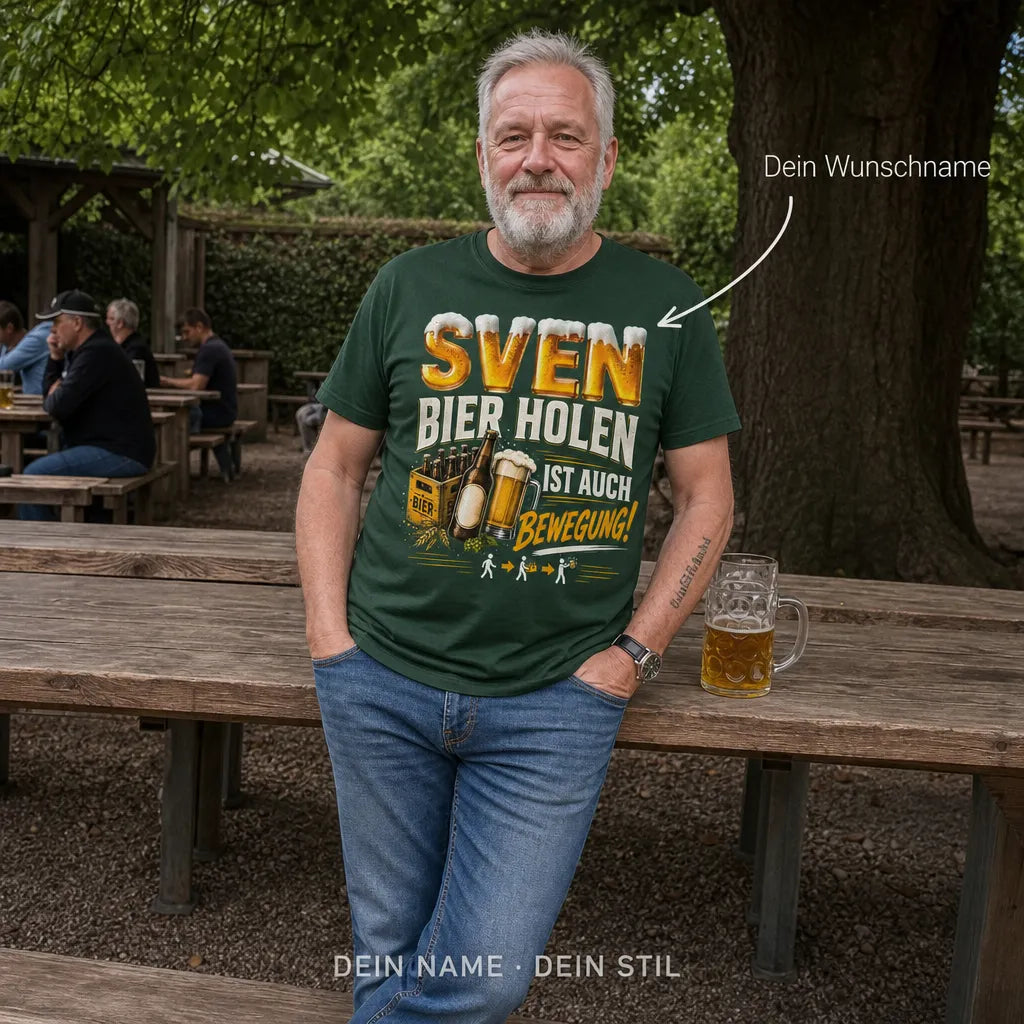 Personalisiertes Bier Bratwurst T-Shirt mit Namen - Das perfekte Menü