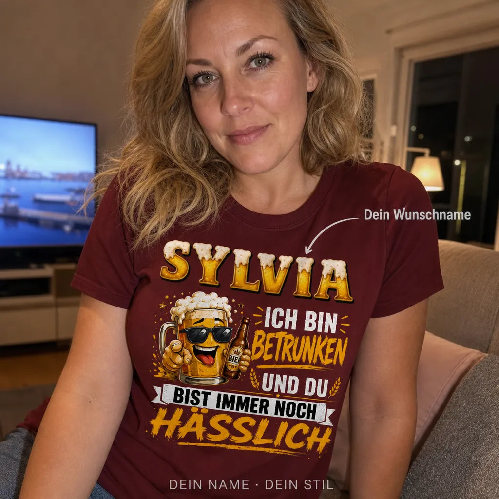 Personalisiertes Bier T-Shirt mit Namen - Gute Freunde, gutes Bier