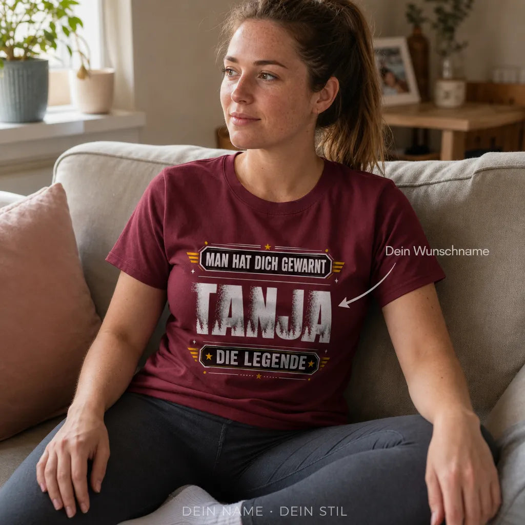 Personalisiertes Humor Berg T-Shirt mit Namen - Bleib ruhig, ich denk nach