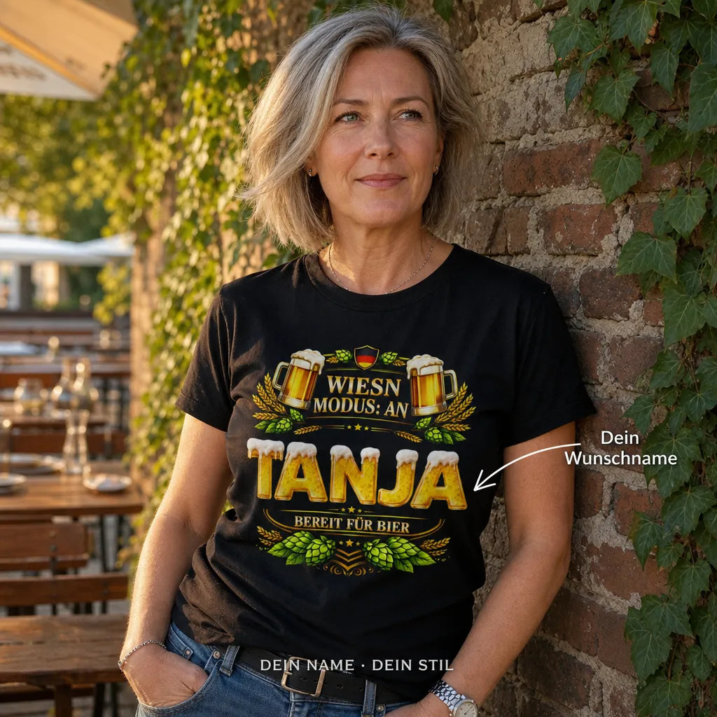 Personalisiertes Oktoberfest T-Shirt mit Namen - Wiesn Modus an!