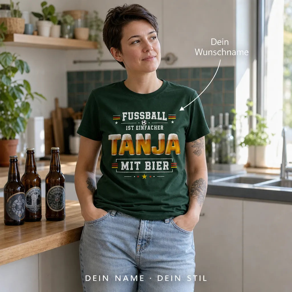 Personalisiertes Bier T-Shirt mit Namen - Hopfen sind Pflanzen, Bier Salat