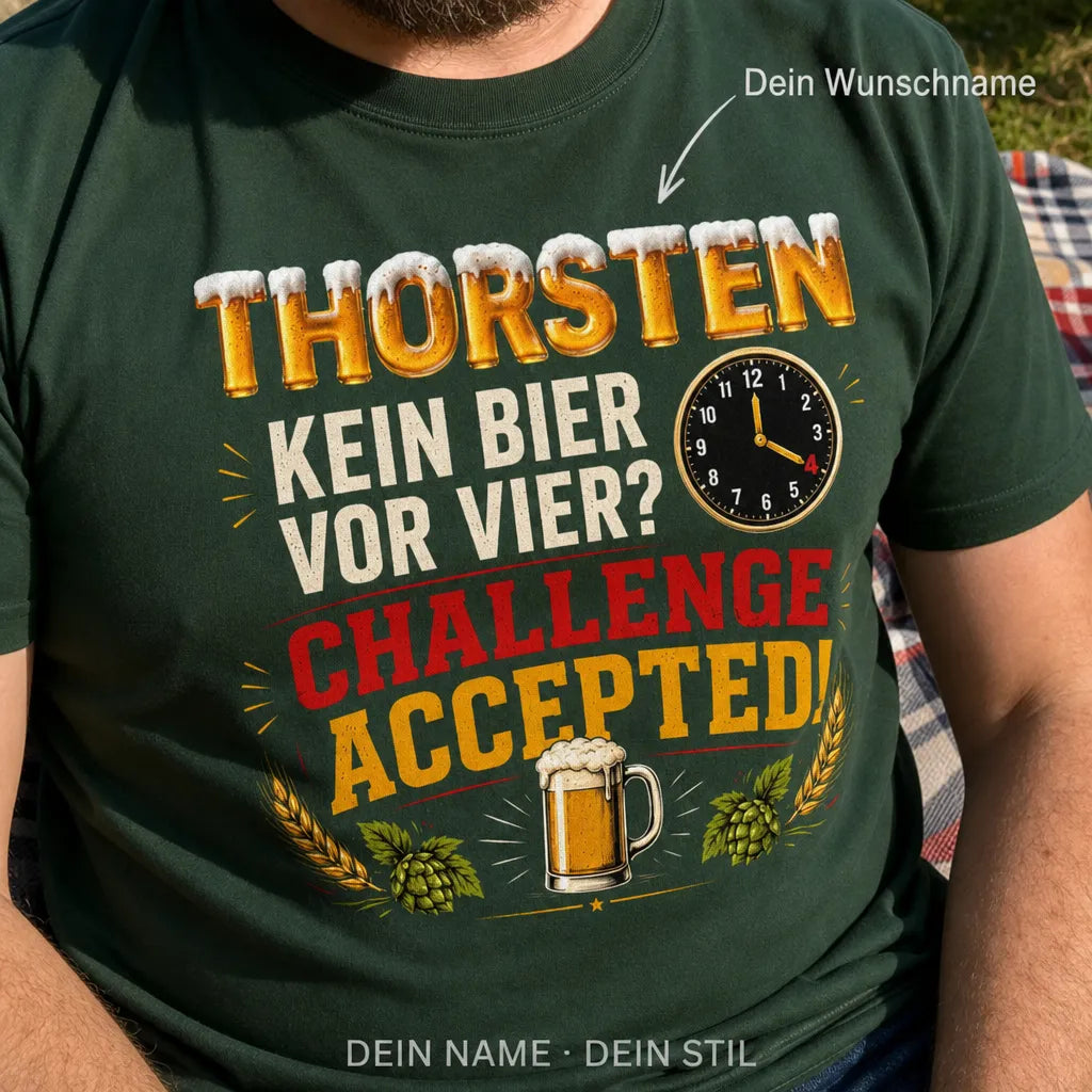 Personalisiertes Bier T-Shirt mit Namen - Ich liebe Bier einfach sehr